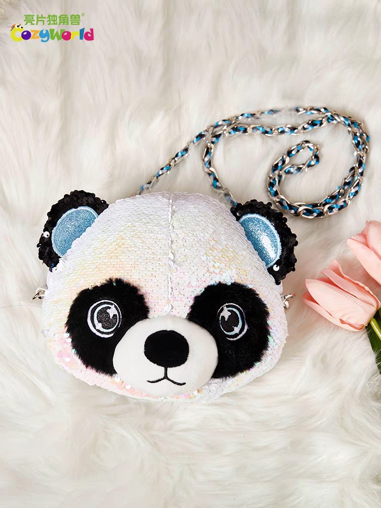 亮片独角兽DY022可爱熊猫单肩包