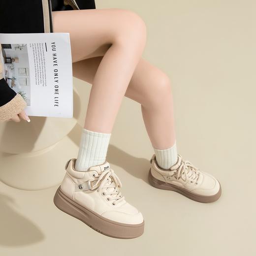 ZHR棉鞋女2024春季新款韩版潮流百搭加绒加厚轻潮高帮保暖休闲鞋 商品图5