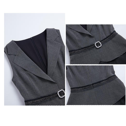 司歌假两件背心连衣裙收腰优雅端庄A881002 商品图1