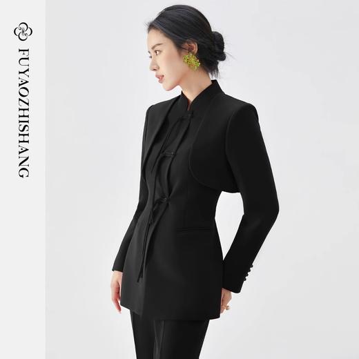 FUYAO扶摇 国风盘扣西服套装女秋冬新中式西装上衣日常穿改良汉服 商品图0