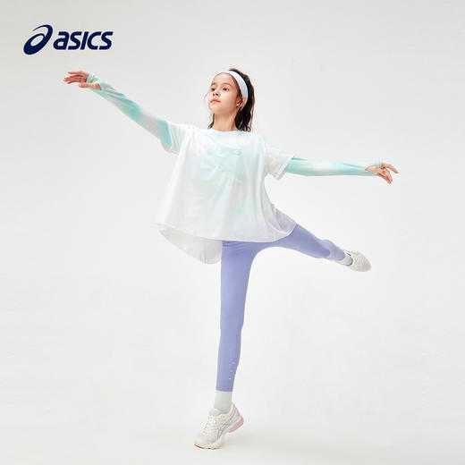 asics/亚瑟士童装24年春季新女童假两件炫彩渐变高弹速干针织T恤 商品图4