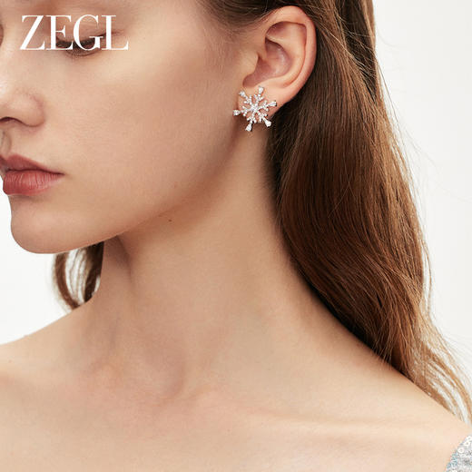ZEGL法式雪花人造珍珠耳环女2023新款爆款秋冬高级感耳钉银针耳饰 商品图7