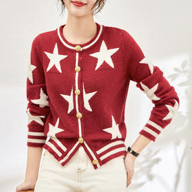 过年穿百搭不挑人，减龄亮丝提花针织开衫上衣女装WLZD-2401104