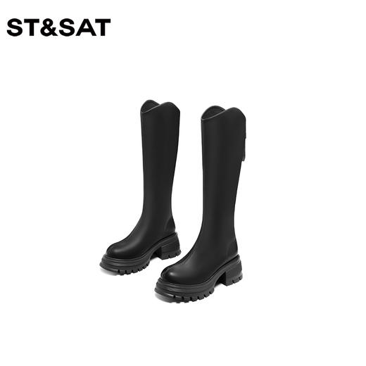 星期六经典简约厚底骑士靴SS34117I84 商品图5