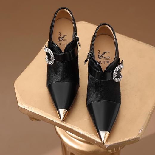 四季可穿新款，马毛+开边珠瘦瘦单鞋SJS-S112-952 商品图10