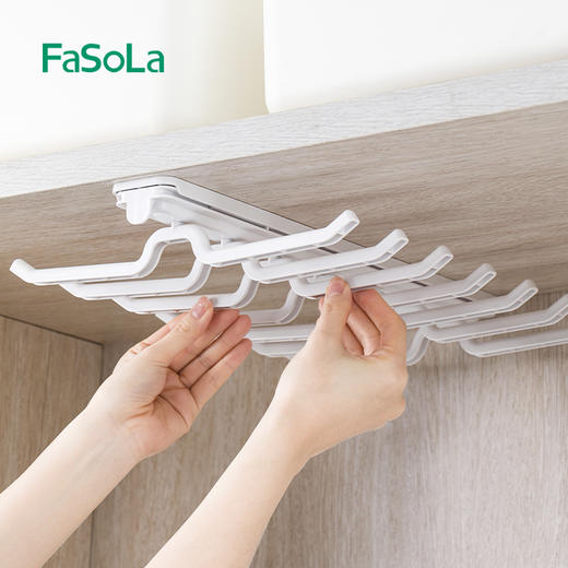 FaSoLa伸缩衣架衣柜挂内衣吊带挂架滑轨文胸背心胸罩内裤收纳抽拉裤架 商品图11