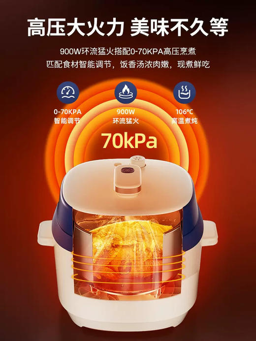 松雨电压力锅家用5L不锈钢双胆高压锅全自动多功能煮饭煲可拆上盖 商品图1