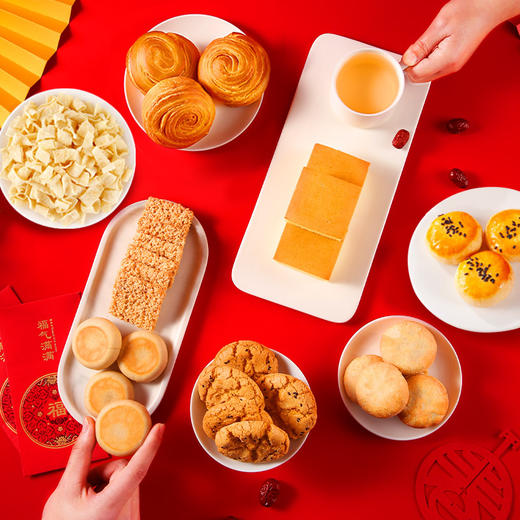 【年货礼盒！糕点零食16袋大礼包】福鲤好礼，乐享团圆年，整箱网红食品传统套装， 商品图1