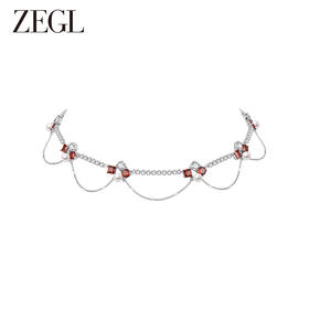 ZEGL设计师新年系列红色流苏项链女轻奢小众高级感choker锁骨颈链