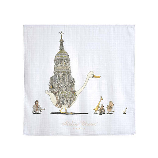 法国Atelier Choux 婴儿棉纱布包巾抱巾 同名款TC 小宝贝 海洋学院 100*100cm 商品图0