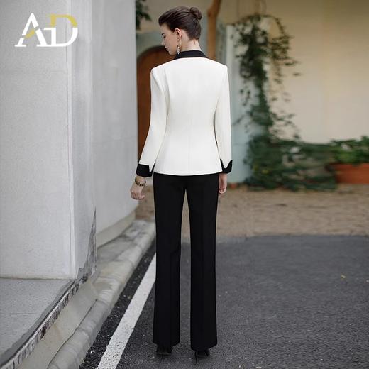 时尚通勤职业装套装女气质戗驳领撞色一粒扣西服外套洋气阔腿裤 商品图4