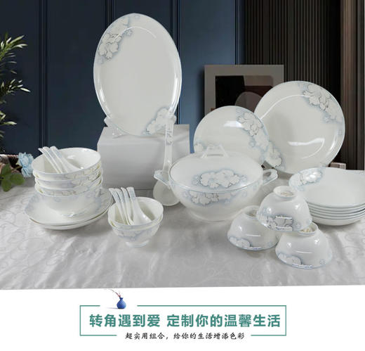 凡瑞斯玉落芳菲40头10人用骨瓷餐具 商品图0