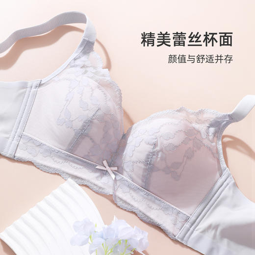 熳洁儿 内衣女聚拢精美蕾丝无钢圈文胸舒适轻薄透气上托收副乳23261506 商品图3