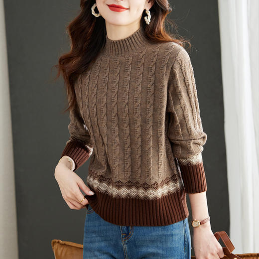 秋冬新款，红色半高领毛衣女加厚内搭打底衫2024本命年龙年衣服CC-MY-1062 商品图2