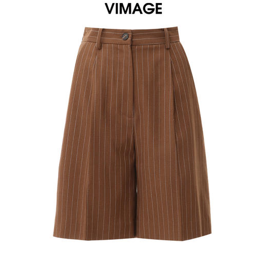 VIMAGE纬漫纪春季新款时尚休闲百搭简约直筒显瘦西装短裤V2105722 商品图2