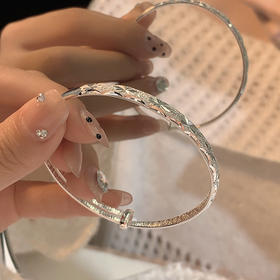 KADER卡蒂罗 满天星空手镯 S999纯银轻奢时尚小众设计开口可调节实心首饰 许愿星光璀璨配饰手镯 女款 礼物