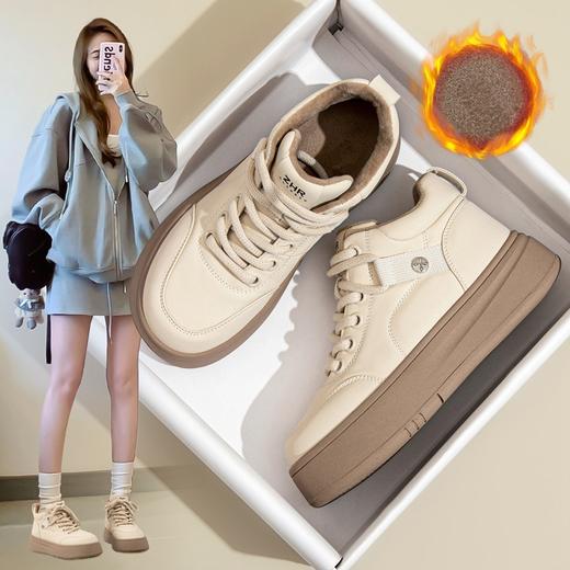 ZHR棉鞋女2024春季新款韩版潮流百搭加绒加厚轻潮高帮保暖休闲鞋 商品图4