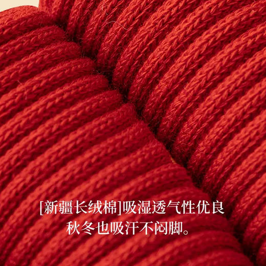 【经典正红，好运加身！】龙年红色袜子女士大红袜本命年礼物，情侣新年棉袜中筒袜结婚男礼盒，天然棉面料 甄选柔软阳光棉！ 商品图2