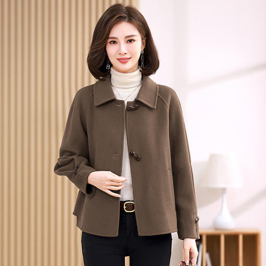 时尚简洁，民族风双面呢短款大纽扣外套HR-YIZX8595 商品图9