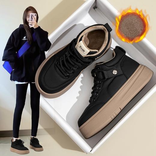 ZHR棉鞋女2024春季新款韩版潮流百搭加绒加厚轻潮高帮保暖休闲鞋 商品图0