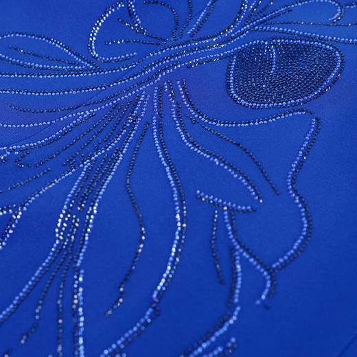 NA817斯尔丽[商场同款]春季新款醋酸烫钻蝴蝶花收腰显瘦圆领长袖连衣裙 商品图5