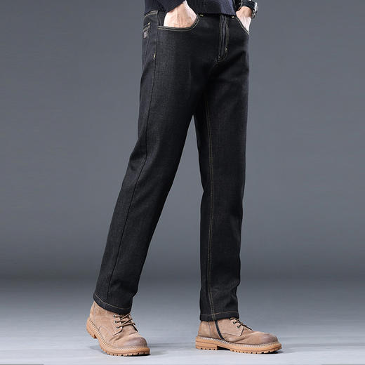 【加绒加厚】圣得西男士牛仔裤秋冬中青年弹力百搭长裤2362915879 商品图2