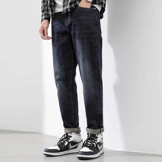 圣得西男士棉质锥形直筒牛仔裤2025年秋季新款青年厚款潮流长裤男 商品图4