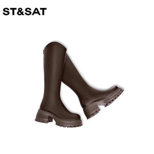 星期六经典简约厚底骑士靴SS34117I84 商品图6