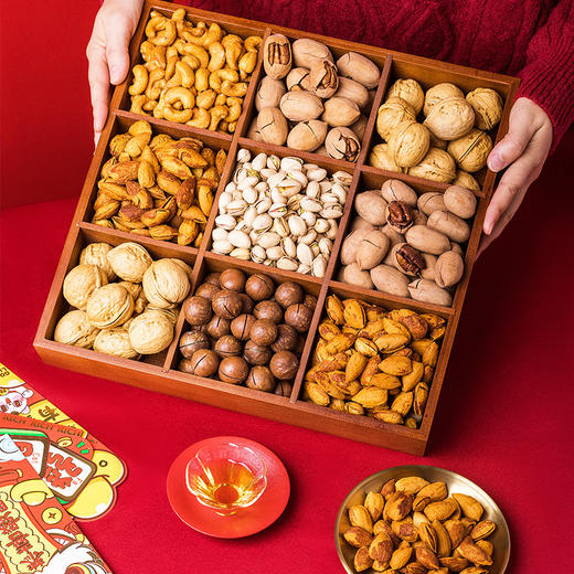 【蛇年大吉！坚果年货礼盒】国潮古香古色，满满年味！混合坚果组合炒货干果开心果夏威夷果零食大礼包， 商品图2