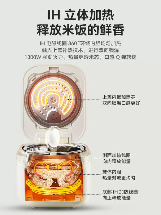 松雨低糖电饭煲家用IH无0涂层304不锈钢内胆4L升多功能智能电饭锅 商品图3