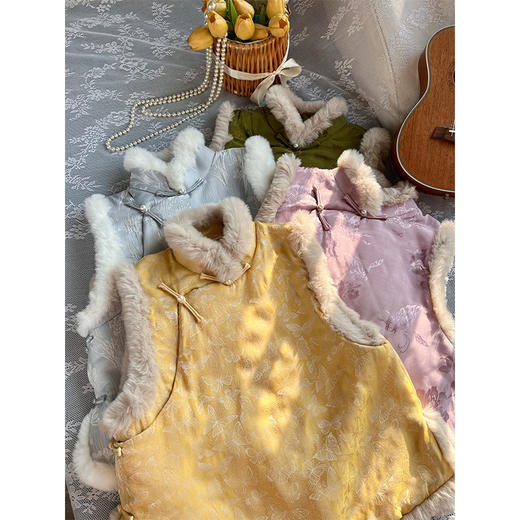 《旗袍马甲》夹棉新中式改良配旗袍马甲加厚外搭LSB2556 商品图0