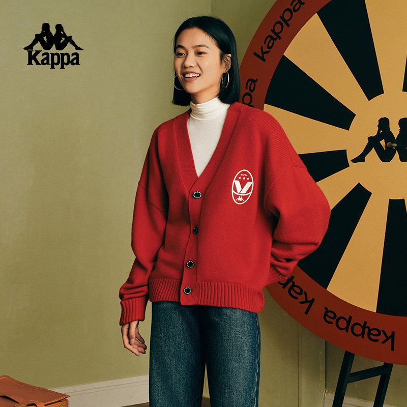 卡帕（Kappa）龙年新年款毛衣2024新款男女春多色运动休闲长袖开衫外套K0EW2LK39