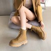 ZHR英伦马丁靴女2024年春季新款潮酷复古休闲甜酷加绒厚底工装靴 商品缩略图7