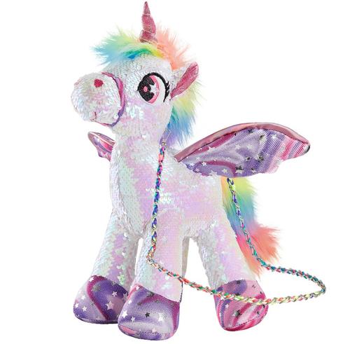 亮片独角兽DY019_白粉色彩虹亮片独角兽挎包 商品图0