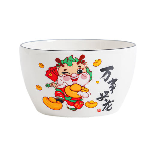 【好运将至❗️新中式蛇年餐具套装】新年开运，动动筷子，好运齐聚❗️开门红陶瓷简约手工描金碗勺礼盒套装组合伴手礼，新年礼盒年货礼盒 商品图4