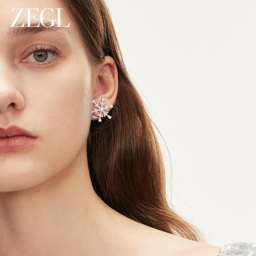 ZEGL法式雪花人造珍珠耳环女2023新款爆款秋冬高级感耳钉银针耳饰 商品图5