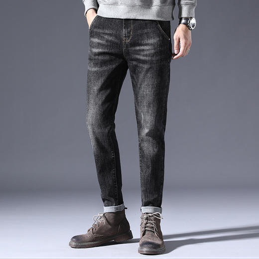 【加绒加厚】圣得西男士弹力修身加厚牛仔裤冬款百搭长裤2362915860 商品图1