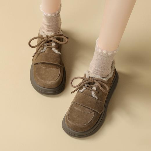 ZHR休闲鞋女2024春季新款洋气休闲百搭加绒加厚软萌魔术贴保暖棉鞋 商品图7