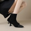方头后拉链高跟马丁靴，女粗跟感小短靴XCC&X6103 商品缩略图2