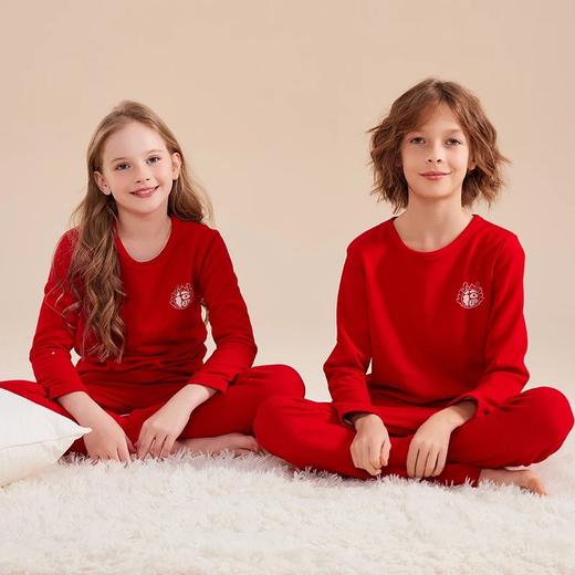 【24年反季特价清仓】龙之涵 亲子款“福运绵绵”蚕丝羊毛保暖内衣套装  新年年衣 A类标准 100-185码家庭亲子装 商品图6