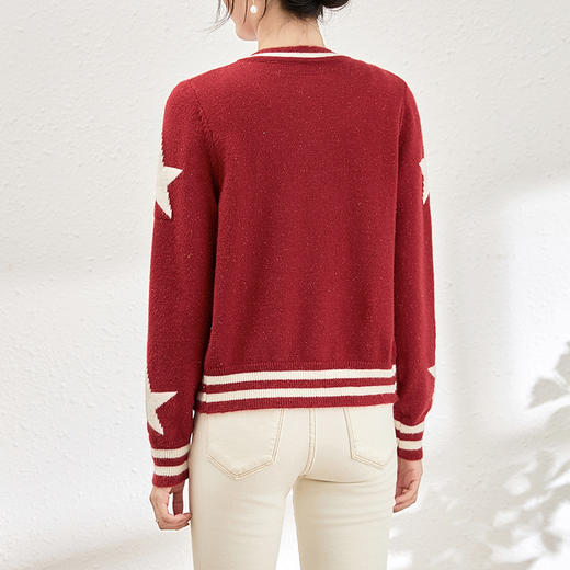 过年穿百搭不挑人，减龄亮丝提花针织开衫上衣女装WLZD-2401104 商品图1