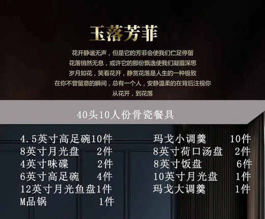 凡瑞斯玉落芳菲40头10人用骨瓷餐具 商品图1