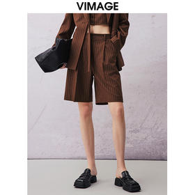 VIMAGE纬漫纪春季新款时尚休闲百搭简约直筒显瘦西装短裤V2105722