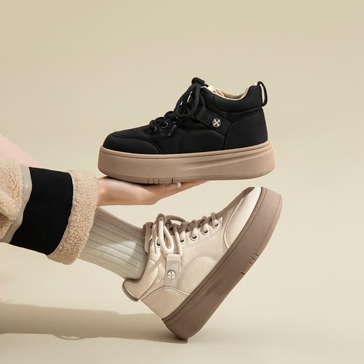 ZHR棉鞋女2024春季新款韩版潮流百搭加绒加厚轻潮高帮保暖休闲鞋 商品图9