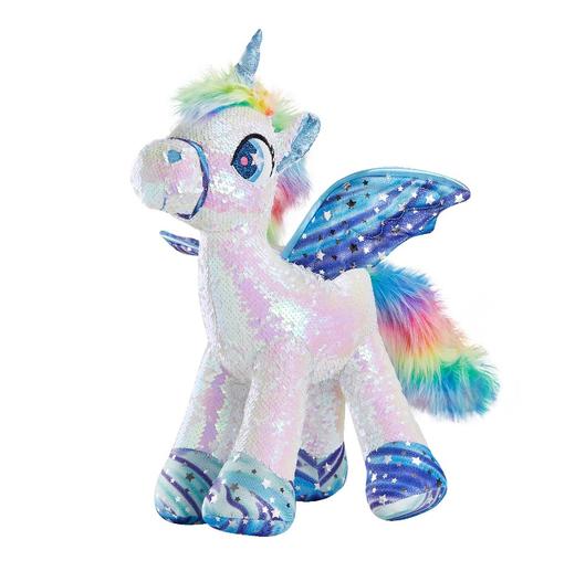 亮片独角兽DY016_S白蓝色骨架款独角兽摆件 商品图0