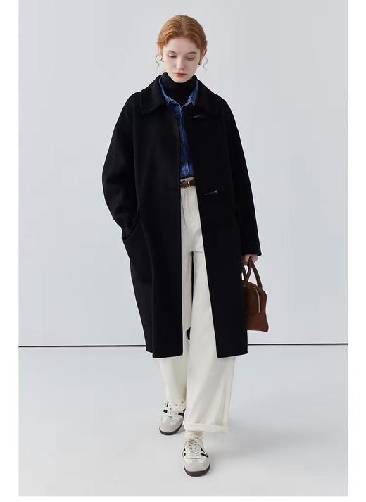 D6207       高端复古气质减龄百搭中长款双面羊绒大衣外套（细节有差异，以实物为准） 商品图2