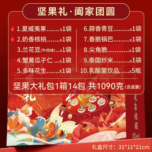 【龙凤呈祥！新年限定坚果年货礼盒】蛇年好运满满，幸福团圆一整年！每日坚果零食过年大礼包袋装过年， 商品图1