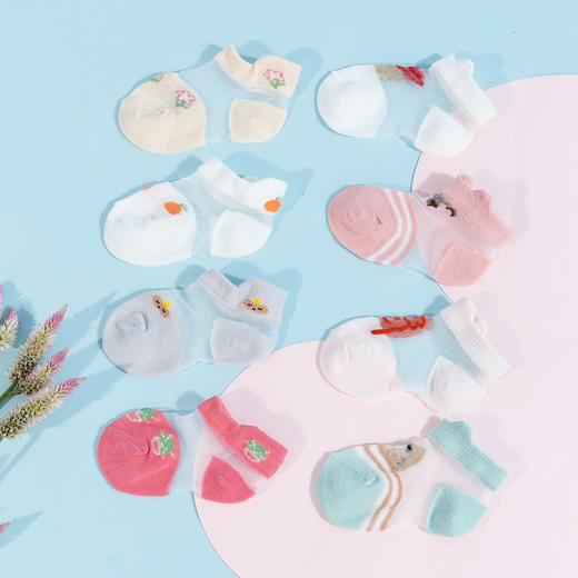 8双装 不闷脚透气网眼 男女童轻薄袜子夏季吸湿排汗FB231P028
 商品图4