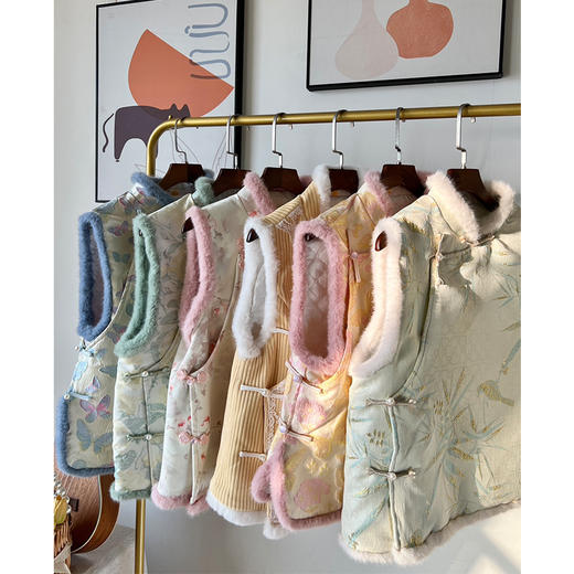 《旗袍马甲》夹棉新中式改良配旗袍马甲加厚外搭LSB2556 商品图1