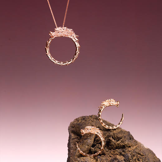 ［东方有境］18K金镶钻项链 #生肖龙 #御乾 商品图2